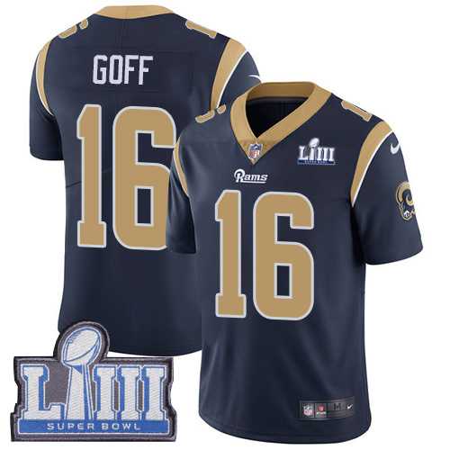 Youth Nike Rams 16 Jared Goff Navy 2019 Super Bowl LIII Vapor Untouchable Limited Jersey,We sell and wholesale Youth Nike Rams 16 Jared Goff Navy 2019 Super Bowl LIII Vapor Untouchable Limited Jersey on line form chian!